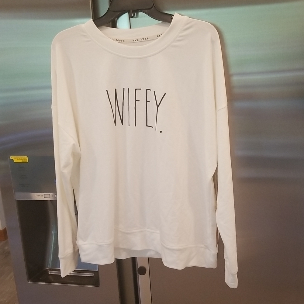💕RAE DUNN💕 Wifey Graphic Sweatshirt  White L NWT